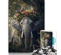1000 Piece Jigsaw Puzzles for Teenagers Fantasy Elephant Adult Puzzles,Stress Reliever Staycation Kill Time Wishlist with Santa Claus (size 38x26cm)