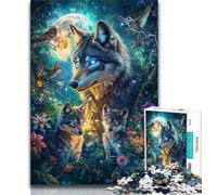 1000 Piece Jigsaw Puzzles for Teenagers Fantasy Jungle Wolf Teenager Jigsaw,Birthday Present, Gifts, Wall Art for Age 14 Years Up 26x38cm