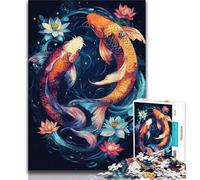 1000 Piece Jigsaw Puzzles for Teenagers Fantasy Koi Teenager Puzzles,Quiz Game for Is Ideal As A Gift for The Whole Family (size 38x26cm)