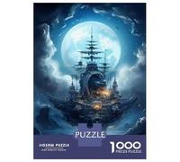 1000 Piece Jigsaw Puzzles for Teenagers Fantasy Steampunk Ship Puzzle for Adults Brain Teaser Game Birthday Present Help The Brain Exercise 70x50cm/1000pcs