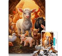 1000 Piece Jigsaw Puzzles for Teenagers Farm Animal Adult Puzzles,Stress Reliever Difficult Challenge Unique Home Decor And Gifts 38x26cm