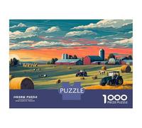 1000 Piece Jigsaw Puzzles for Teenagers Farm Scene with Tractors Puzzle for Adults Hands-on Game Wall Decoration Unique Birthday And Gifts 70x50cm/1000pcs