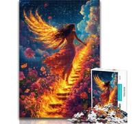 1000 Piece Jigsaw Puzzles for Teenagers Fire Girl with Wings Adult Puzzles,Stress Reliever Staycation Kill Time Enhance Love between Couples 50x75cm