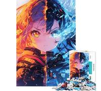 1000 Piece Jigsaw Puzzles for Teenagers Fire Vs Ice Jigsaw Puzzle Relaxing Games Wall Decoration Deal As Gifts for The Whole Family (Size 38x26cm)