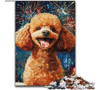 1000 Piece Jigsaw Puzzles for Teenagers Fireworks Poodle, for Educational Game Challenge Toy Unique Home Decor And Gifts (Size 26x38cm)