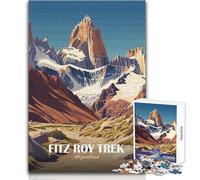 1000 Piece Jigsaw Puzzles for Teenagers Fitz Roy Trek, Argentina Landscape Beautiful Design Game Difficult Challenge Gift For Birthdays Size 38x26cm