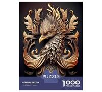 1000 Piece Jigsaw Puzzles for Teenagers Flame Golden Phoenix Jigsaw for Adults Hands-on Game Pattern Assembly for Birthday, Chrismas 70x50cm/1000pcs