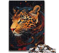 1000 Piece Jigsaw Puzzles for Teenagers Flame Leopard Decompressing Intellectual Educational Toy Secret Santa Gifts 50x75cm