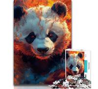 1000 Piece Jigsaw Puzzles for Teenagers Flame Panda Teenager Jigsaw,Challenging Game for Is Ideal As A Gift for The Whole Family (size 38x26cm)