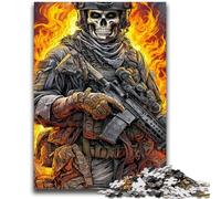 1000 Piece Jigsaw Puzzles for Teenagers Flame Skeleton Warrior Help The Brain Exercise Addictive Toys to Cultivate Patience Perfect Decoration 50x75cm