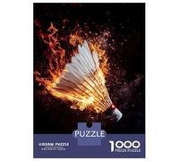 1000 Piece Jigsaw Puzzles for Teenagers Flaming Badminton Shuttlecock Jigsaw for Adults Relax Games Hand Speed Race Deal As Gifts for The Whole Family 52x38cm/1000pcs