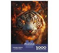 1000 Piece Jigsaw Puzzles for Teenagers Flaming Tiger Majesty -5 Jigsaw for Adults Relax Games Hand Speed Race Deal As Gifts for The Whole Family 52x38cm/1000pcs