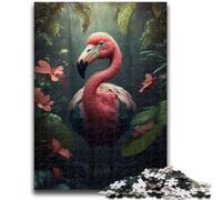1000 Piece Jigsaw Puzzles for Teenagers Flamingo in Jungle Style Challenging Game And Family Play Wall Decoration Unique Birthday And Xmas Gifts 26x38cm