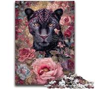 1000 Piece Jigsaw Puzzles for Teenagers Floral Black Panther Brain Teaser Game Wall Decoration Unique Birthday And Xmas Gifts 38x26cm