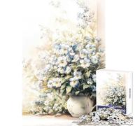 1000 Piece Jigsaw Puzzles for Teenagers Flower Blue Forget Me Not Jigsaw Puzzles for Teenagers Family Activities Fun Activities at Home Challenging Game Gifts (38x52cm)