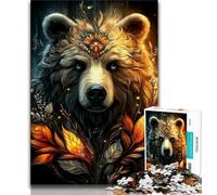 1000 Piece Jigsaw Puzzles for Teenagers Flower Brown Bear Jigsaw,Toys Educational Games Stress Relieving Unique Birthday And Gifts 26x38cm