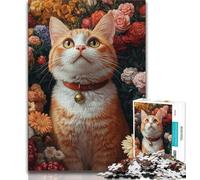 1000 Piece Jigsaw Puzzles for Teenagers Flower Cat 1000 Pieces for Teenagers,Staycation Kill Time with Matching Poster And Trivia Sheet (size 75x50cm)