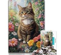 1000 Piece Jigsaw Puzzles for Teenagers Flower Cat,Family Entertainment Toys Is Ideal As A Gift for The Whole Family (75x50cm)
