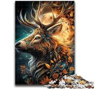 1000 Piece Jigsaw Puzzles for Teenagers Flower Deer Adult Jigsaw,Quiz Game for Is Ideal As A Gift for The Whole Family (26x38cm)