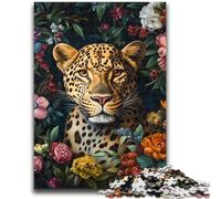 1000 Piece Jigsaw Puzzles for Teenagers Flower Leopard Adult Puzzles,Stress Reliever Staycation Kill Time Enhance Love between Couples (50x75cm)
