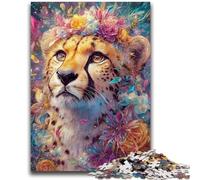 1000 Piece Jigsaw Puzzles for Teenagers Flower Leopard Challenging Game And Family Play Educational Game for Birthday, Chrismas 50x75cm
