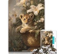 1000 Piece Jigsaw Puzzles for Teenagers Flowers And Leopard Baby Puzzles,Educational Games Home Decoration Birthday Present, Gifts, Wall Art 26x38cm