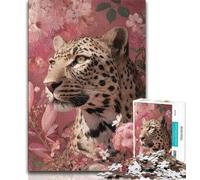 1000 Piece Jigsaw Puzzles for Teenagers Flowers And Leopards Teenager Puzzles,Quiz Game for Is Ideal As A Gift for The Whole Family (size 75x50cm)