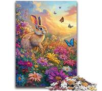 1000 Piece Jigsaw Puzzles for Teenagers Flowers And Rabbits for Age 14 Years And over Decompressing Intellectual Educational Toy Great Gift 50x75cm