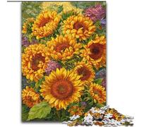 1000 Piece Jigsaw Puzzles for Teenagers Flowers Sunflower, Challenging Difficult with Fully Interlocking Randomly Shaped Pieces (Size 26x38cm)