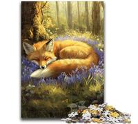 1000 Piece Jigsaw Puzzles for Teenagers Forest Fox Challenging To Complete But Fun And Humorous with Matching Poster And Trivia Sheet 50x75cm