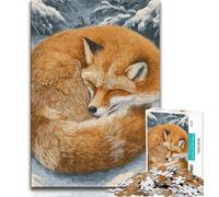 1000 Piece Jigsaw Puzzles for Teenagers Fox in The Snow Teenager Jigsaw,Educational Games Home Decoration Suitable for Desktop Decoration (size 75x50cm)