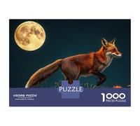 1000 Piece Jigsaw Puzzles for Teenagers Fox Moon Night Scene Puzzle for Adults Hands-on Game Wall Decoration Unique Birthday And Gifts 52x38cm/1000pcs