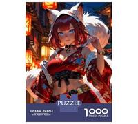 1000 Piece Jigsaw Puzzles for Teenagers Foxfire Flirting Jigsaws for Adults Family Game Pattern Assembly Unique Birthday And Gifts 52x38cm/1000pcs