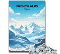 1000 Piece Jigsaw Puzzles for Teenagers French Alps Travel Puzzles for Teenagers,Challenging Game Gifts for Is Ideal As A Gift for The Whole Family (50x75cm)