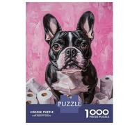 1000 Piece Jigsaw Puzzles for Teenagers French Bulldog Amid Rolls Jigsaw for Adults Relax Games Hand Speed Race Deal As Gifts for The Whole Family 52x38cm/1000pcs