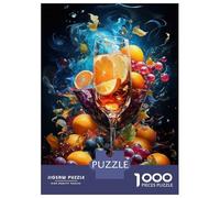 1000 Piece Jigsaw Puzzles for Teenagers Fruit Juice Artwork Puzzle for Adults Brain Teaser Game Birthday Present Help The Brain Exercise 70x50cm/1000pcs
