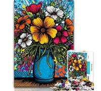 1000 Piece Jigsaw Puzzles for Teenagers Funky Pop Art Bouquet 1000 Pieces for Adults,Educational Games Wall Decoration Unique Birthday And Xmas Gifts 75x50cm