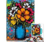 1000 Piece Jigsaw Puzzles for Teenagers Funky Pop Art Bouquet 1000 Pieces for Adults,Educational Games Wall Decoration Unique Birthday And Xmas Gifts 75x50cm