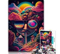 1000 Piece Jigsaw Puzzles for Teenagers Funky s Rainbow Jerk Adult Puzzles,Stress Reliever Staycation Kill Time Wishlist with Santa Claus (size 75x50cm)