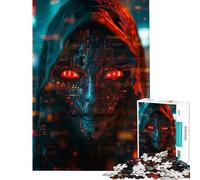 1000 Piece Jigsaw Puzzles for Teenagers Future Anonymous Hacker Toy Intellectual Game Hands-on Game Stress Reliever Great Gifts for Games (Size 50x75cm)