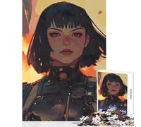 1000 Piece Jigsaw Puzzles for Teenagers Futuristic Heroine, Explosion Sci-Fi Portrait Educational Toy Secret Santa Gifts Brain Teaser Game Help The Brain Exercise Size 50x75cm