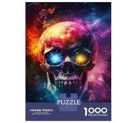 1000 Piece Jigsaw Puzzles for Teenagers Galactic Skull Glow Puzzle for Adults Relax Games Perfect Decoration Deal As Gifts for The Whole Family 52x38cm/1000pcs