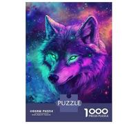 1000 Piece Jigsaw Puzzles for Teenagers Galactic Wolf Glow -2 Puzzle for Adults Relax Games Perfect Decoration Deal As Gifts for The Whole Family 52x38cm/1000pcs