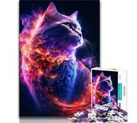 1000 Piece Jigsaw Puzzles for Teenagers Galaxy Cat Adult Puzzles,Stress Reliever Staycation Kill Time Wishlist with Santa Claus (size 75x50cm)