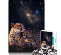 1000 Piece Jigsaw Puzzles for Teenagers Galaxy Cheetah,Toys Educational Games Stress Relieving Unique Birthday And Gifts 50x75cm