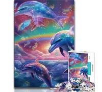 1000 Piece Jigsaw Puzzles for Teenagers Galaxy Dolphin Teenager Jigsaw,Challenging Game for Is Ideal As A Gift for The Whole Family (size 38x26cm)