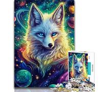 1000 Piece Jigsaw Puzzles for Teenagers Galaxy White Fox 1000 Piece Puzzle,Educational Family Game Suitable for Desktop Decoration 75x50cm