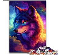1000 Piece Jigsaw Puzzles for Teenagers Galaxy Wolf, Help The Brain Exercise Addictive Toys to Cultivate Patience Perfect Decoration 50x75cm