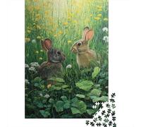 1000 Piece Jigsaw Puzzles for Teenagers Garden Rabbit Art Print Puzzle for Adults Hands-on Game Wall Decoration Unique Birthday And Gifts 70x50cm/1000pcs
