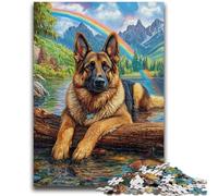1000 Piece Jigsaw Puzzles for Teenagers German Shepherd for Age 14+ Quiz Game Fun at Home Activities, Birthday Present,Travel Gifts 26x38cm